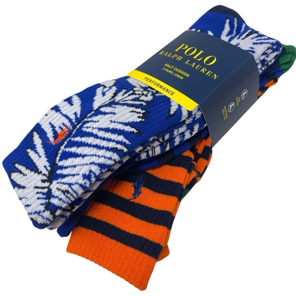 Polo Ralph Lauren Mens size XL shoe size 12-17 performance crew socks 3 pair New - Picture 15 of 16